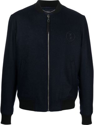Billionaire embroidered-logo bomber jacket - Blue