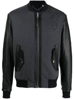 Billionaire embroidered-logo bomber jacket - Grey