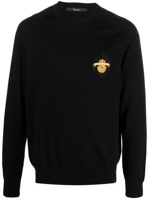 Billionaire embroidered-logo crew-neck jumper - Black