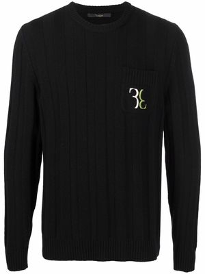 Billionaire embroidered-logo wool jumper - Black