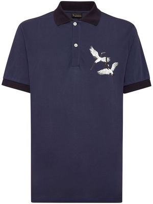 Billionaire embroidered piqué polo shirt - Blue