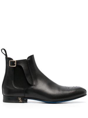 Billionaire flat leather boots - Black