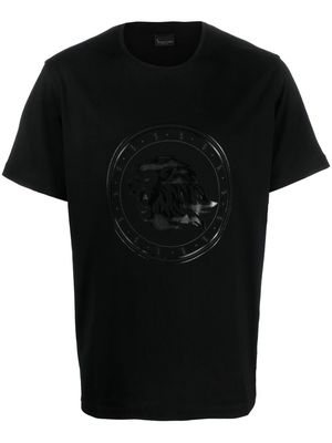 Billionaire flocked-logo short-sleeved T-shirt - Black