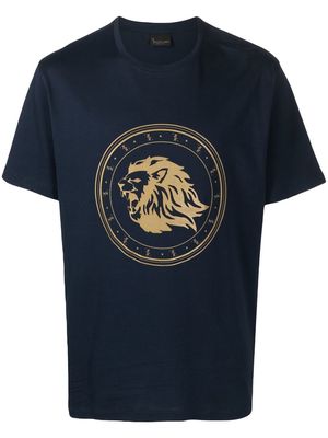 Billionaire flocked-logo short-sleeved T-shirt - Blue