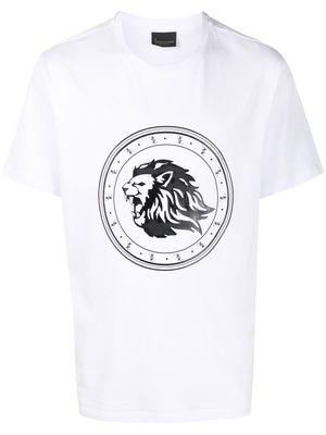 Billionaire flocked-logo short-sleeved T-shirt - White