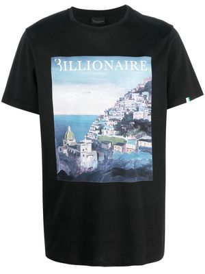 Billionaire graphic-print round-neck T-shirt - Black
