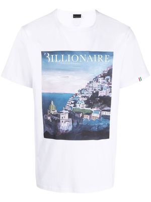 Billionaire graphic-print round-neck T-shirt - White