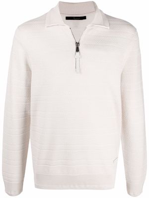 Billionaire half-zip wool sweater - White