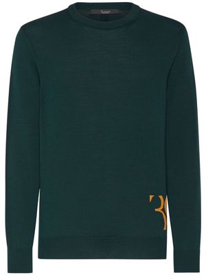 Billionaire intarsia-logo wool-silk jumper - Green