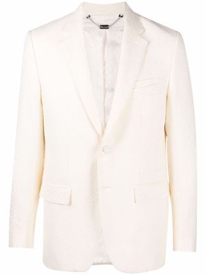Billionaire jaquard crocodile-effect tailored blazer - White