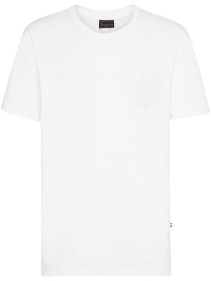 Billionaire Lion-embroidered cotton T-shirt - White