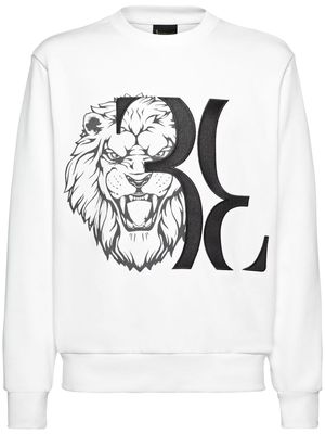Billionaire lion-print cotton sweatshirt - White