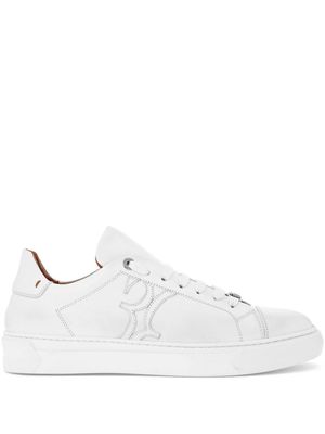 Billionaire logo-appliqué leather sneakers - White