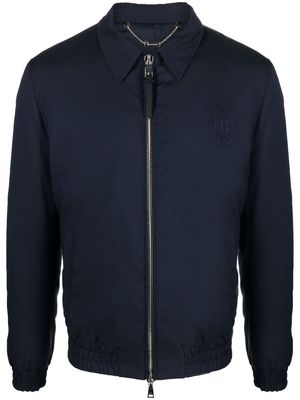 Billionaire logo-embroidered bomber jacket - Blue