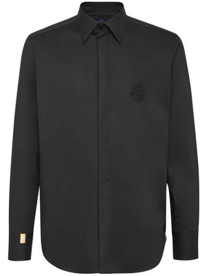 Billionaire logo-embroidered button-up shirt - Black