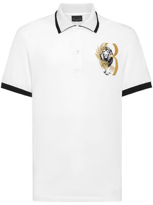 Billionaire logo-embroidered cotton polo shirt - White