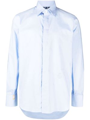 Billionaire logo-embroidered cotton-poplin shirt - Blue