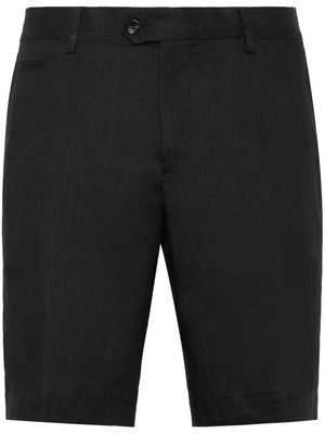 Billionaire logo-embroidered linen chino shorts - Black