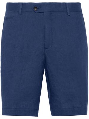 Billionaire logo-embroidered linen chino shorts - Blue