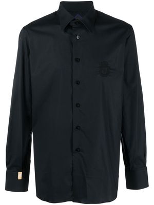 Billionaire logo-embroidered long-sleeved shirt - Black