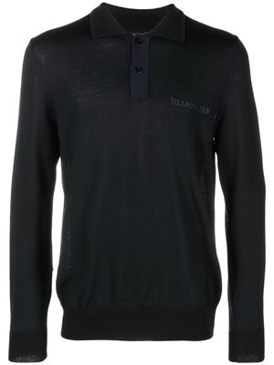 Billionaire logo-embroidered merino polo shirt - Black