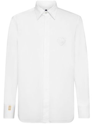 Billionaire logo-embroidered poplin shirt - White
