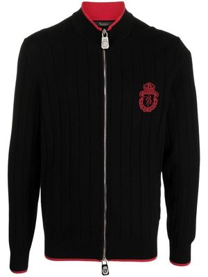Billionaire logo-embroidered ribbed-knit pullover - Black