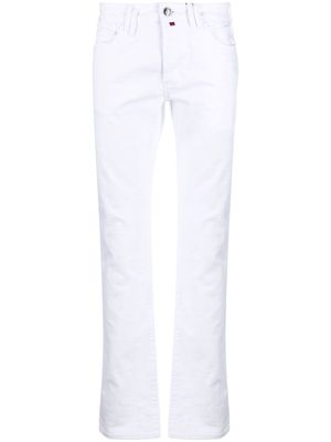 Billionaire logo-embroidered straight-leg jeans - White