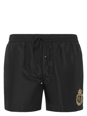 Billionaire logo-embroidered swim shorts - Black