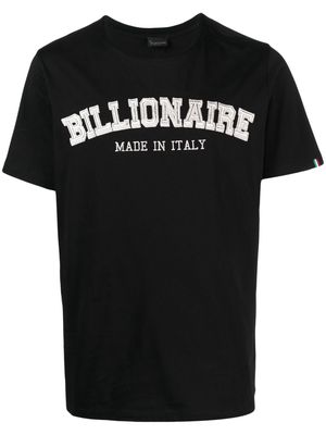 Billionaire logo-embroidered T-shirt - Black