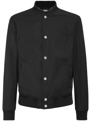 Billionaire logo-embroidered wool bomber jacket - Black