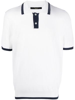Billionaire logo-embroidery silk-cotton polo shirt - White
