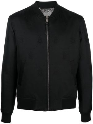 Billionaire logo-jacquard bomber jacket - Black
