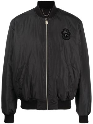 Billionaire logo-patch bomber jacket - Black