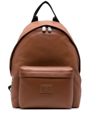 Billionaire logo-patch leather backpack - Brown