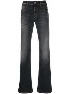Billionaire logo-patch straight-leg jeans - Grey