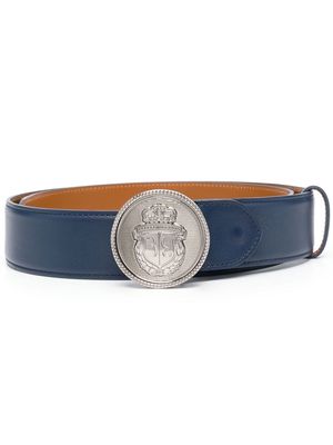 Billionaire logo-plaque leather belt - Blue