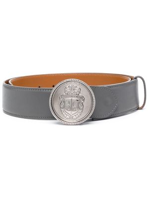 Billionaire logo-plaque leather belt - Grey