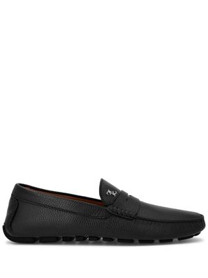 Billionaire logo-plaque leather loafers - Black