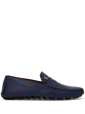 Billionaire logo-plaque leather loafers - Blue