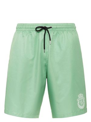 Billionaire logo-print drawstring swim shorts - Green
