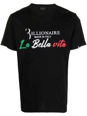 Billionaire logo-print round-neck T-shirt - Black
