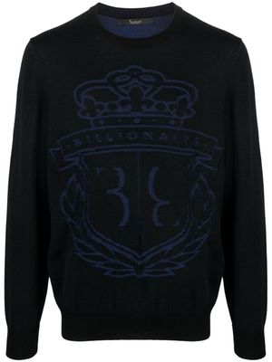 Billionaire logo-print wool pullover - Black