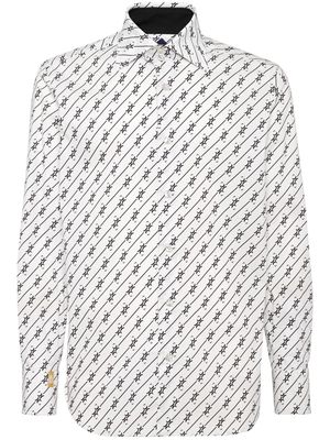 Billionaire monogram cotton shirt - White