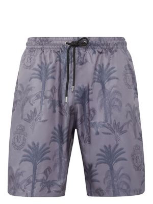 Billionaire palm tree-print swim shorts - Blue