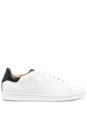 Billionaire quilted leather low-top sneakers - White