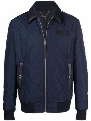 Billionaire quilted zip-up bomber jacket - Blue