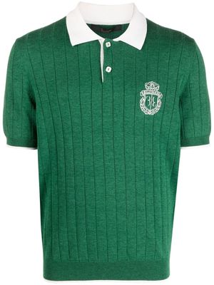 Billionaire ribbed-knit logo polo shirt - Green