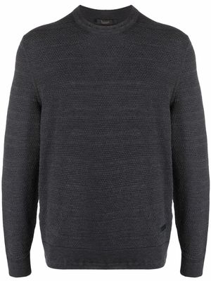 Billionaire round-neck merino wool jumper - Grey