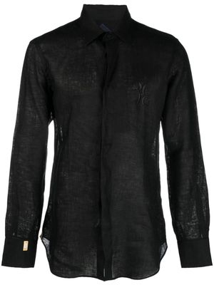 Billionaire Silver Cut linen shirt - Black